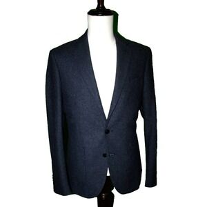 McNeal Men's 48 / 38 Wool Blend Blazer Blue 2B Dual Vent Jacket